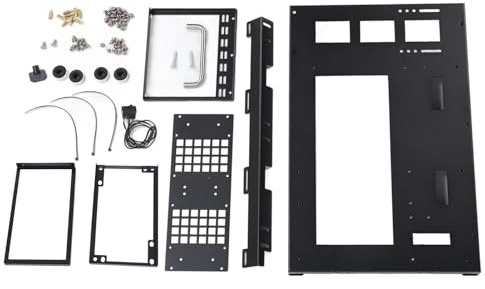 Boîtier PC de Jeu à Monter Soi-Même, Cadre Ouvert pour Carte Mère ATX M ATX ITX avec Plaque et Poignée en Acier de Refroidissement Puissantes