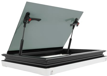 Wohnwagenfenster 500x350mm Ausstellfenster Camper Wohnwagen Schiebefenster RV Externes Push Fenster, Klappfenster Externes Push Fenster mit Sonnen- und Sichtschutz für Wohnwagen, Wohnmobile, Camper