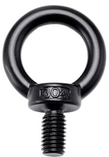 Ringform Ringschrauben, Ringmutter, Heberingschrauben aus Edelstahl 304, schwarz, M3, M4, M5, M6, M8, M10, M12, M14, M16, M18, M20, M24, Hebering, Schrauben und Muttern(M10 NUTS 5PCS)
