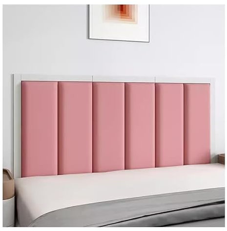 CWCQGH 3D-Wandaufkleber, schalldichte, modulare Wandmontage, gepolsterte Kopfteil-Wandpaneele, PU-Material, Kinderzimmerdekor, Wandpolster für Schlafzimmer und Wohnzim(Pink 200X60CM)