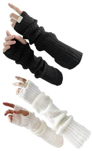 Scaldabraccia Senza Dita Da 2 Pezzi, Scaldabraccia Lavorati A Maglia, Scaldabraccia Caldi Semplici, Scaldabraccia Caldi Autunnali E Invernali Da Donna, Scaldabraccia Lunghi Alla Moda