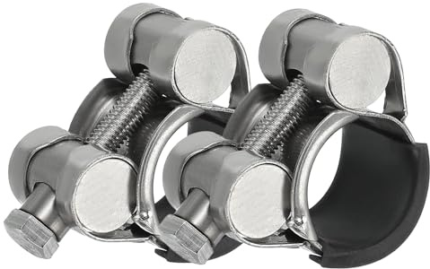 PATIKIL 17-19mm T-Bolt Hose Clamp, 2 Pack Rubber Cushioned Intake Intercooler Pipe Tube Clamps 304 Stainless Steel Radiator Hose Clamp for 0.67-0.75 Pipe