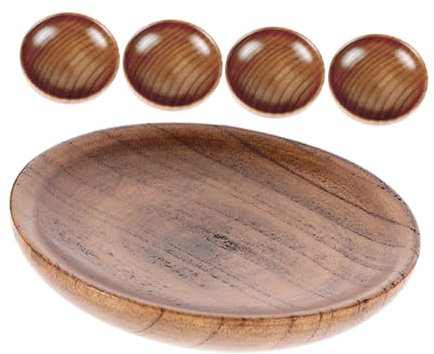 GOOHOCHY Platos De Madera Redondos 7,5 Cm Para Salsa y Condimentos, Set De 5 Piezas, Cuencos Pequeños Ligeros y Antideslizantes Para Uso Cena, Aperitivos y Festividades