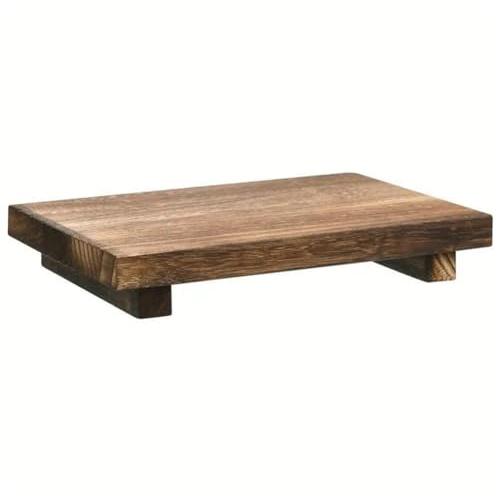 SweetSerenade Wood Pedestal Soap Stand Bathroom Kitchen Countertop Tray Farmhouse Wood Riser Soap Dish Plants Holder