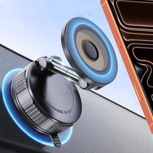 [2026 NEW] for MagSafe Car Mount [Upgraded Strongest Suction & Magnetic] Mobile Phone Holder for Dashboard Windscreen Screen, Tesla Lorry Van Stand Cradle for iPhone 17 Pro Max 16 15 14 13 12 Samsung
