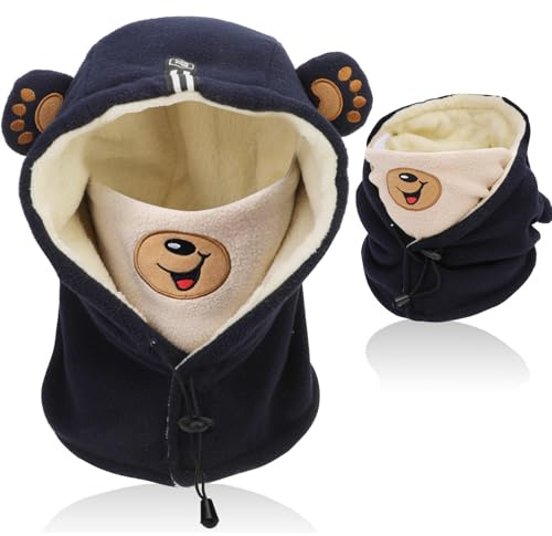 AYPOW Passamontagna Invernale in Pile Caldo Bambini, Cappello Bambino Antivento Maschera da Sci Ragazzi Ragazze，Berretti Termico Regolabile Cappuccio Scaldacollo Sciarpa