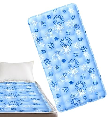 Kühlende Gel-Matratzenauflage - Faltbare Bettmatte 50x150 cm, für atmungsaktives Eis, weiche waschbare Matratze, tragbare Kühlmatte | Weißerzubehör