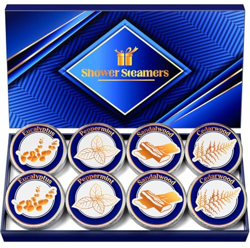 Eletorot 8 Pc Shower Steamers Aromatherapy, Stocking Fillers for Men | Christmas Birthday Gifts for Him Adults Dad Husband Boyfriend Son Teenage Boy, Self Care Spa Relaxation Bath Bomb