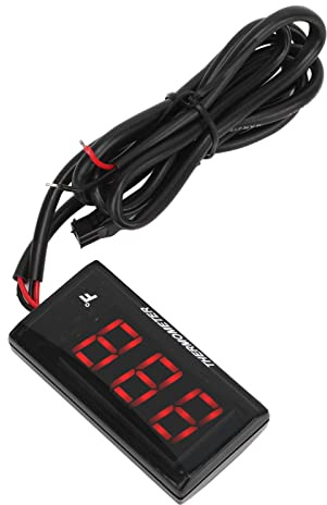 BONKZEBU Termometro per Moto LCD Ultra Sottile Impermeabile per Avviso Temperatura Motore, Universale per Motocicli, Materiale ABS (Rossa)