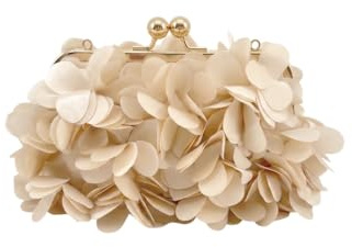 MODELISA - Bolso de Fiesta de Mano Tipo Clutch para Mujer con Flores con Cadena de Hombro para Ocasiones Especiales (Beige)