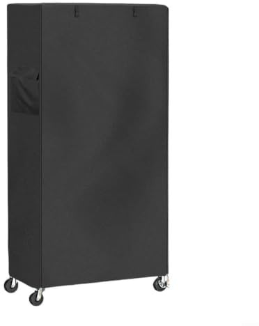LatoYard Housse d'étagère imperméable Oxford 420D avec fermeture éclair pour accès et poche de rangement pour étagères debout, housse de protection noire pour cuisine, (152 x 61 x 183 cm)