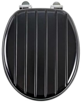 SINOBATH WC-Sitz Schwarz mit Absenkautomatik, MDF Toilettendeckel Soft Close, Matt Schwarzer Klodeckel, Toilettensitz mit Schnellbefestigung