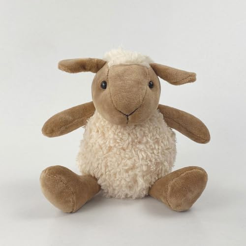 AQCQDQ 20cm Schaf Kuscheltier, Niedliches Lamm Stofftier mit lockigem weißem Fell, Bauernhoftier Plüschtier für Sofa Bett Kinderzimmer Dekoration, Geschenk für Kinder (20 cm)