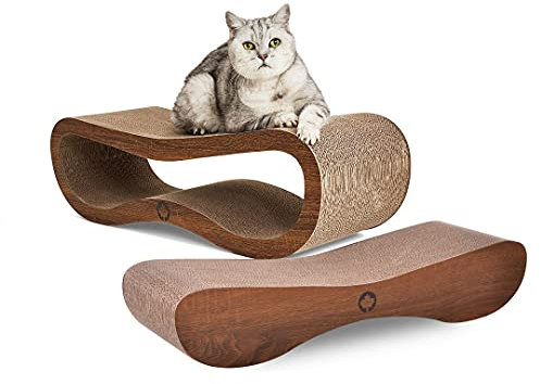 CanadianCat Company | MEGA SPARPACK XXL | Orbit und Sattelite 2.0 im Set | walnuss | mit Katzenminze | Qualitäts-Pappe | 2 Kratzmöbel/Kratzbretter