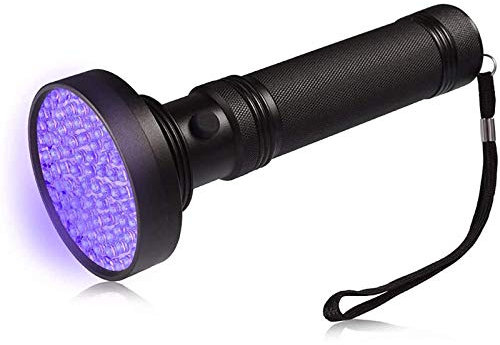 LEDGLE LED UV torcia UV Beast Pet urina Finder Stain detector nero luci torcia, 100 LED perline, con cordino