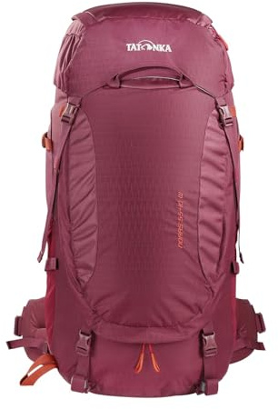 Tatonka Trekkingrucksack Noras 55+10 Women - Ergonomischer, komfortabler Trekking- und Reiserucksack für Frauen mit Frontöffnung und optimaler Lastverteilung - 65 Liter (+10 Liter) - bordeaux red