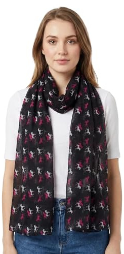 Lina & Lily Damen Schal Tuch mit Pferd Muster