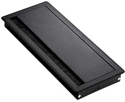 Faderr Desk Table Grommet, Rectangular Cable Desk Grommet, Computer Desk Grommet Aluminium Computer Grommet, Cable Tidy Outlet Furniture Desk Grommet With Brush