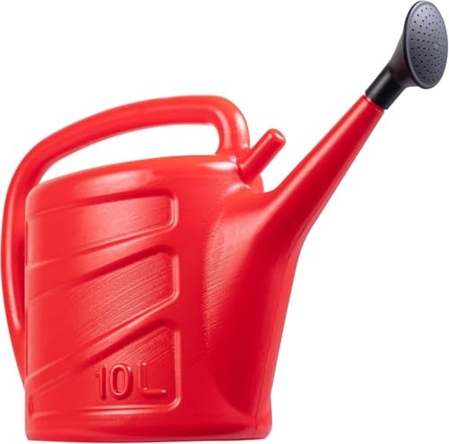 ANGIX 10L Watering Can - Outdoor & Indoor Watering Can with Detachable Sprinkler Rose Head, Long Spout Water Can for Houseplant & Garden Plants (Red)