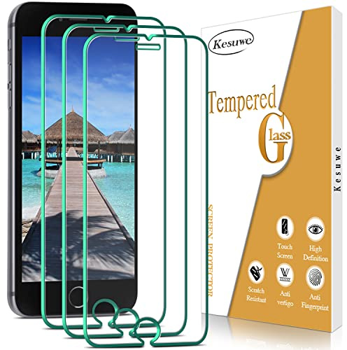 Kesuwe 3 Stück Schutzfolie für iPhone SE 2022 / SE 2020, Frei von Kratzern | Anti-Bläschen, hohe Transparenz, hohe Empfindlichkeit, 9H Härte HD Displayschutzfolie