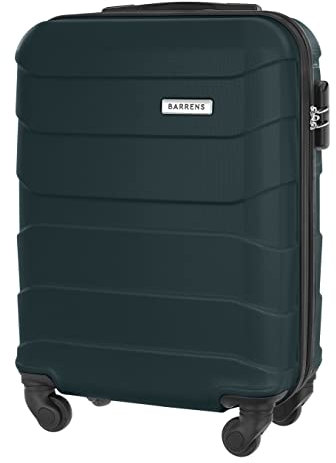 BARRENS Handgepäck Koffer 55x40x20 cm Reisekoffer Hartschalenkoffer Cabin Size Suitcase Carry On Luggage Kabinenkoffer mit 4 Rädern Zahlenschloss Teleskopgriff Groß und Leicht (Grün)