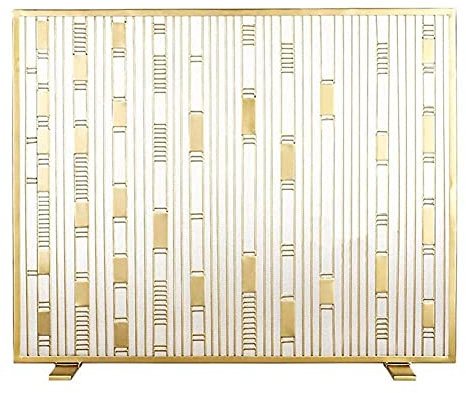 Funkenschutz für Kamine, robuste flache Kamingitter, einteiliges Funkenschutzgitter aus Eisen für die Sicherheit von Kindern, für offenes Feuer/Gasfeuer/Holzbrenner (Größe: 100 x 25 x 80 cm) beautiful