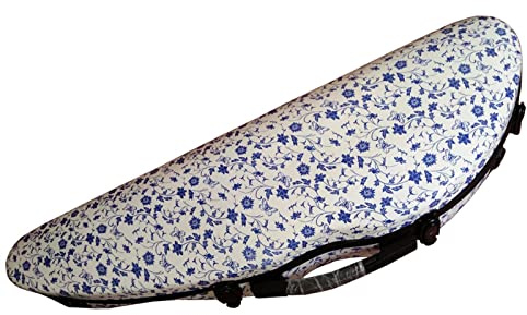 Fachmann Geigenkoffer Geigenkasten In Blauer Und Weißer Porzellanfarbe In 4/4-Größe Aus Kohlefaserverbundwerkstoff Mit Bogenhaltergurten Geigenkoffer