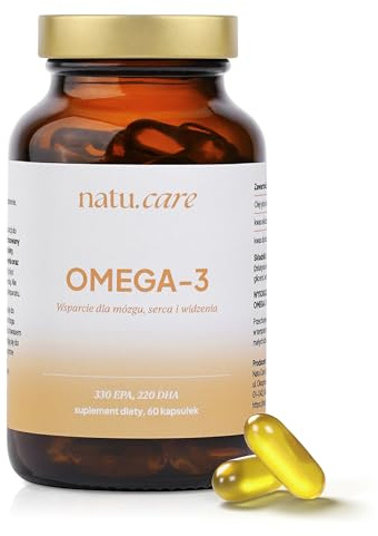 natu.care - Omega-3-60 capsule Acidi grassi ad alto dosaggio (EPA e DHA) 550 mg - Olio di pesce - Forma trigliceride - Biodisponibilità - Testato in laboratorio - Da pesca sostenibile