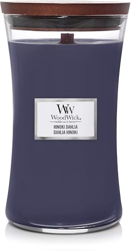 NUNU TRADING Woodwick Large Hourglass Hinoki Dahalia Candle 609 Gr
