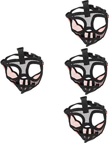 YARNOW 4stücke Schutzmaske Für Hunde Verstellbarer Maulkorb Für Kurzschnäuzige Hunde Bequemes Material Gegen Beißen Und Für Kleine Und Mittlere