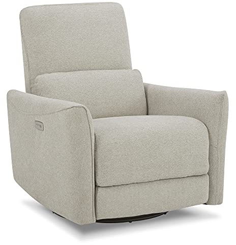 Kislot Power Recliner Chair Swivel Glider, FSC Certified Upholstered Faux Leather Living Room Reclining Sofa Chair with Lumbar Support