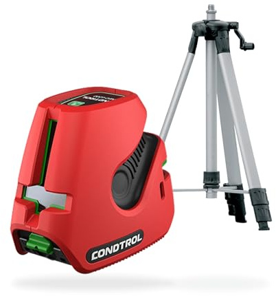 CONDTROL - Láser de línea NEO G220 SET Verde + Trípode - Alcance de nivel 30m - 2 Líneas + Puntos de plomada - 2 Modos - Ideal para obras - Se entrega con accesorios