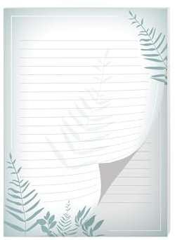 Briefpapier Motiv Natur Grün Eukalyptus Blättern pastell Briefblock für Mädchen Kinder und Erwachsene Geschenk (Block A4 mit 25 Blätter)