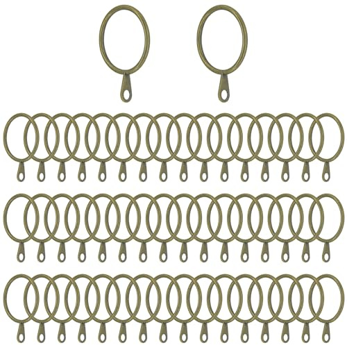 50 PCS Inner Diameter 30mm Curtain Rings,Metal Drapery Ring for Curtain Rod (Bronze)