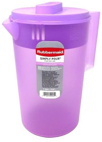 Rubbermaid Simply Pour Pitcher, 1 Gal / 3.8L, Limited Edition Color, Lavender, 2188968