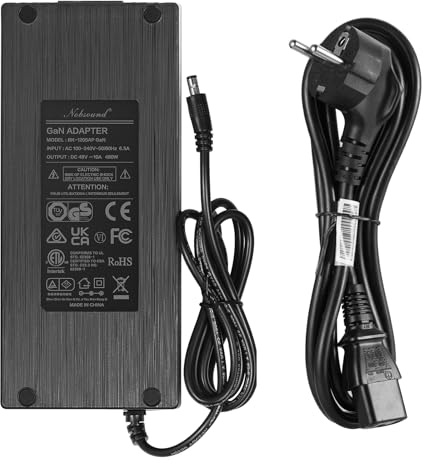 Universell 48V10A DC-strömadapter 480W 100-240V transformator för förstärkare (48V/10A)