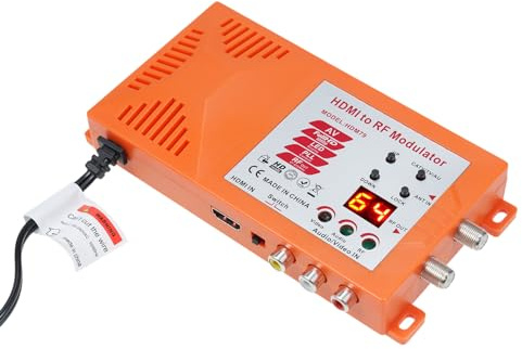 Adattatore coassiale da TV/AV a RF modulatore UHF con interruttore ANT e canale per gaming, laptop Blu-ray HD Digital AV Video a analogico coassiale NTSC TV