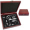 Weinkorkenzieher-Set mit Vintage-Holzkiste, Wein Sommelier Sets mit Flaschenöffner,Weinzubehör Geschenkset,Kaninchenkopf-Flaschenöffner-Set,Tropfringe,Weinverschlüss,Weinausgießer (Red Wood)