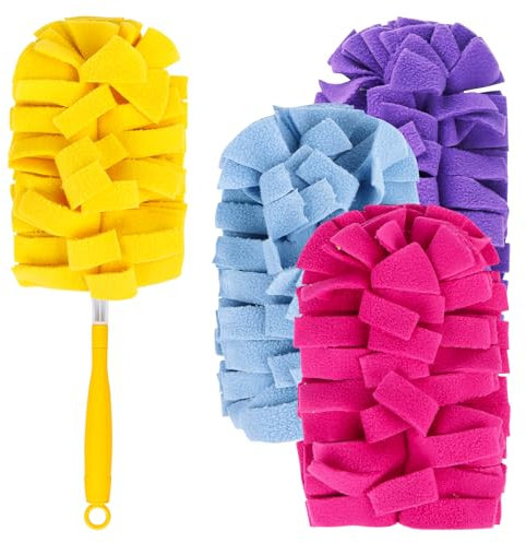 4 Pack Wiederverwendbar Staubmagnet Nachfüllpack Kompatibel mit Swiffer Staubmagnet XXL Swiffer Duster 360°Starter kit, Waschbar für Staubwedel, Duster Nachfüllpack