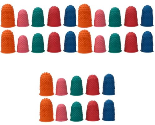 Healeved 3 Sätze Aus Gummi Fingerschutz Aus Wachs Gitarrenfingerhülle Ärmelprotektoren Mobile Fingerhülle Daumenpicks Fingerspitzen Fingerschutzhülle Fluorkautschuk 10 Stück * 3