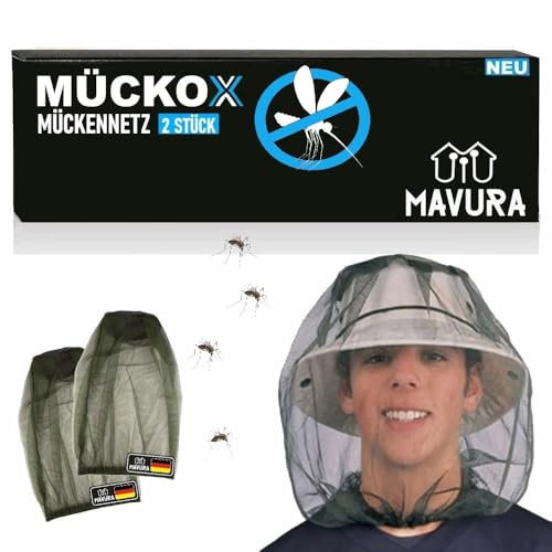 MÜCKOX Kopfnetz Mückennetz Mückenschleier Moskito Mückenschutzhaube