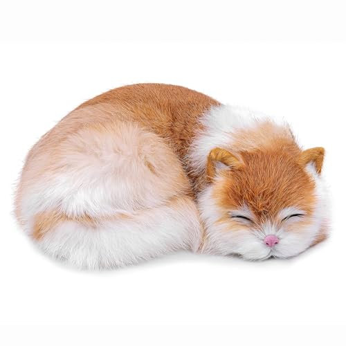 lilizzhoumax Jouet en Peluche de Chat Orange de Simulation 8,26 Pouces Super Mignon réaliste Chat Orange Jouets en Peluche pour Enfants Anniversaire Noël Voiture décorations pour la Maison Cadeau