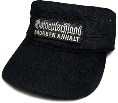 No Face No Name Military Cap Ostdeutschland Sachsen Anhalt in schwarz I Unisex frei einstellbar I bestickter Patch I Army Basecap Snapback Kappe Mütze