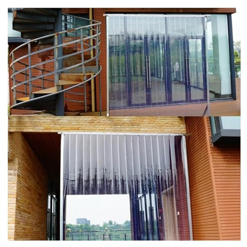 Strapazierfähiger transparenter Türvorhang, glatt, wasserdicht, Kunststoff, Vinyl, Streifenvorhang für Werkstätten und Lager, 1,3 mm Dicke, Größe 1,35 x 2,1 m