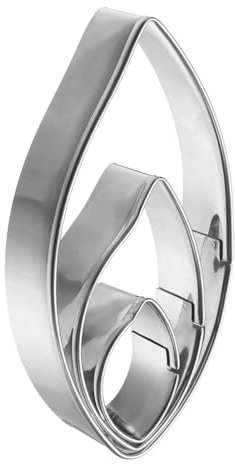 sourcing map 3pcs Leaf Cookie Cutter Set Assorted Sizes Stainless Steel Veining Flower Sugar Paste Petal Cutters Mould for Pastry Fondant Cake Cookie