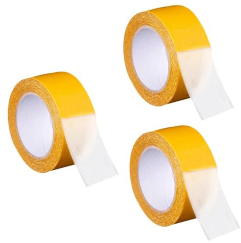 MUCKLILY 3rotoli Nastro Biadesivo per Tappeti Adesivo Extra Forte e Resistente per Uso Domestico Ufficio e Decorazioni Facile da Strappare e Applicare Senza Residui sulla Superficie