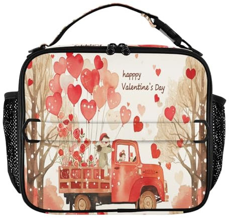 GuoChe Lonchera escolar resistente al agua con asa, bolsas térmicas aisladas para la escuela y viajes, día de San Valentín A