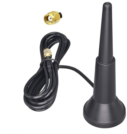 Dixingtek Waterproof Dual Band WiFi 4G LTE 5G RP SMA Antenna Magnetic Base 6ft Cable, Compatible with PC Desktop Computer Truck Vehicle RV Router Network Card Camera Pyramidal Outdoor Antenna