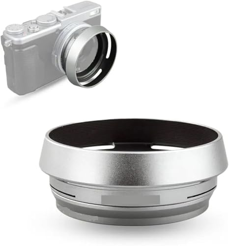 Lens Hood, For Fujifilm For Fuji X100VI X100 X100V X100F X100S X100T X70 Cameras With 49mm Adapter Ring Replaces For Fujifilm For LH-X100(Silver)