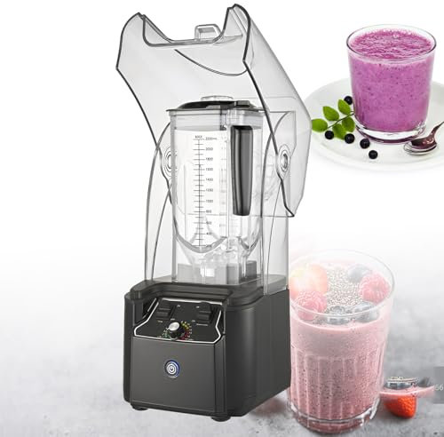 Licuadora Comercial para Smoothies, 2.2L, con Carcasa silenciosa, picadora eléctrica, Pantalla táctil LCD, función de autolimpieza, para triturar Hielo y Fruta